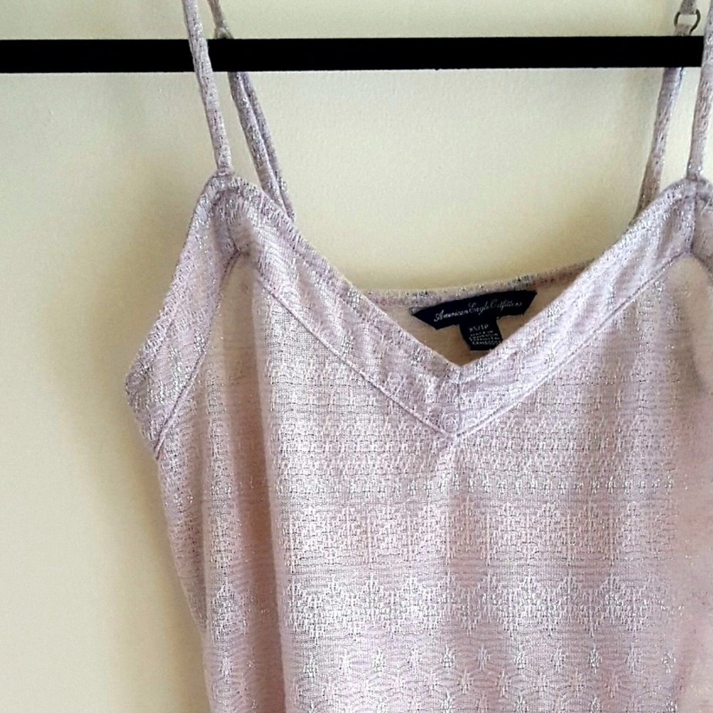$5 CLOSET CLOSING American Eagle Tank Top Sheer Nude Cream Silver